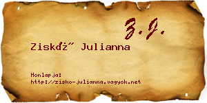 Ziskó Julianna névjegykártya